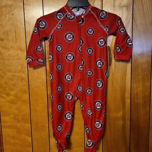 Washington Nationals Baby Outfit 24 Months One Piece Long Sleeve RED Logo MLB B4